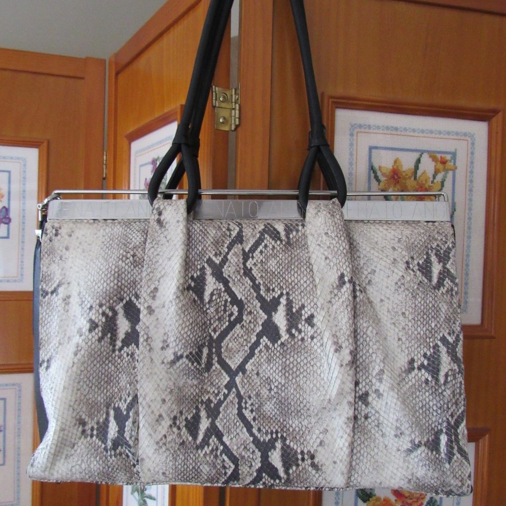 RENATO ANGI Python Print  Bag  - Made in Italy